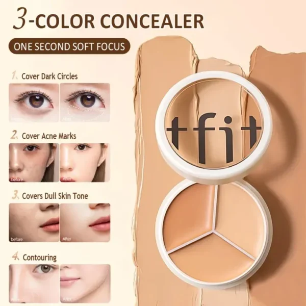 TFIT 3-Color Concealer Korea Concealer Cream All Skin Tones (Buy 1 Get 1 Free) - Image 2